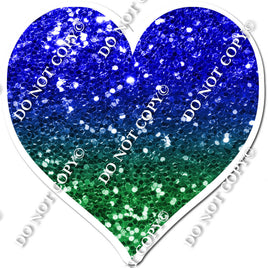 Sparkle - Blue & Green Ombre Heart