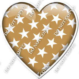 Flat Gold with Star Pattern Heart