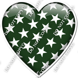 Flat Hunter Green with Star Pattern Heart