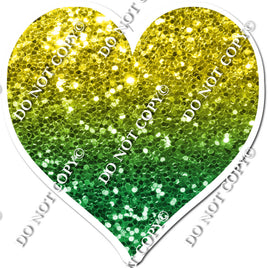 Sparkle - Yellow & Green Ombre Heart
