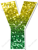 LG 18" Individuals - Yellow / Green Ombre Sparkle