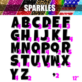 Sparkle - 12" LG 86 pc - Alphabet Sets