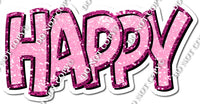 Split 35 - Hot Pink & Baby Pink Sparkle Happy Birthday