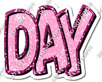 Split 23.5 - Hot Pink & Baby Pink Sparkle Happy Birthday