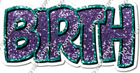 Split 23.5 - Teal & Purple Sparkle Happy Birthday