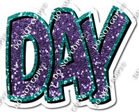 Split 35 - Teal & Purple Sparkle Happy Birthday