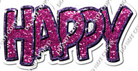 Split 23.5 - Hot Pink & Purple Sparkle Happy Birthday