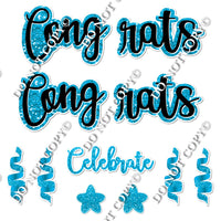 11 pc Cursive Congrats - Celebrate