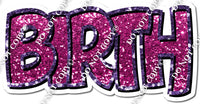 Split 35 - Hot Pink & Purple Sparkle Happy Birthday