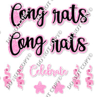 11 pc Cursive Congrats - Celebrate