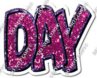 Split 35 - Hot Pink & Purple Sparkle Happy Birthday