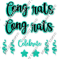 11 pc Cursive Congrats - Celebrate