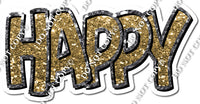 Split 35 - Gold & Silver Sparkle Happy Birthday