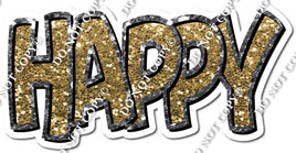Split 23.5 - Gold & Silver Sparkle Happy Birthday