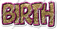 Split 35 - Gold & Hot Pink Sparkle Happy Birthday