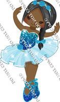 Ballerina - Dark Skin Tone - Caribbean / Blue Dress w/ Variants