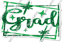 White & Green Sparkle Congrats Grad w/ Variant