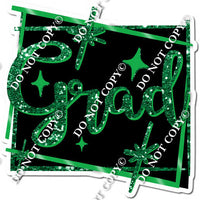 Black & Green Sparkle Congrats Grad w/ Variant