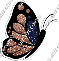 Sparkle Navy Blue & Rose Gold Butterfly w/ Variants