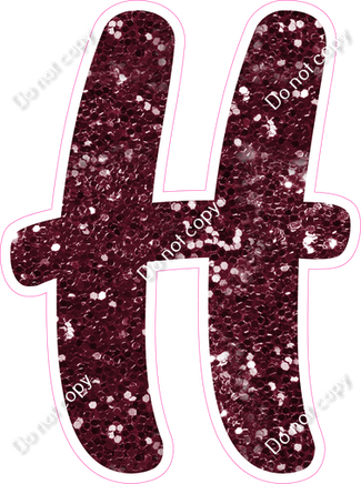 CU 23.5" Individuals - Burgundy Sparkle H
