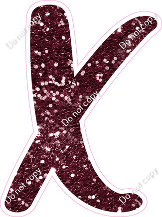 CU 23.5" Individuals - Burgundy Sparkle X
