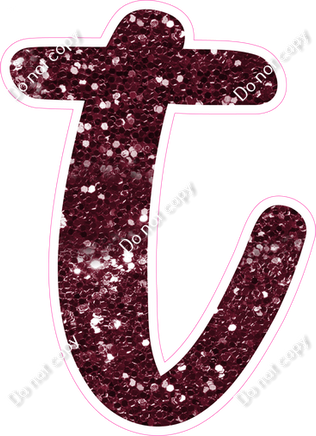 CU 23.5" Individuals - Burgundy Sparkle t