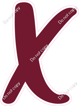 CU 23.5" Individuals - Flat Burgundy X