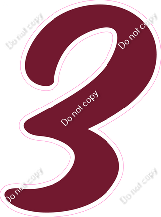 CU 23.5" Individuals - Flat Burgundy 3