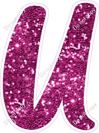 CU 23.5" Individuals - Hot Pink Sparkle U