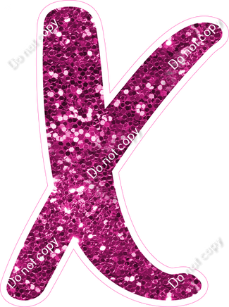 CU 23.5" Individuals - Hot Pink Sparkle X