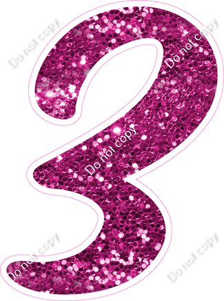 CU 23.5" Individuals - Hot Pink Sparkle 3