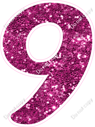 CU 23.5" Individuals - Hot Pink Sparkle 9