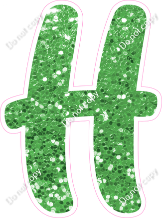 CU 23.5" Individuals - Lime Green Sparkle H