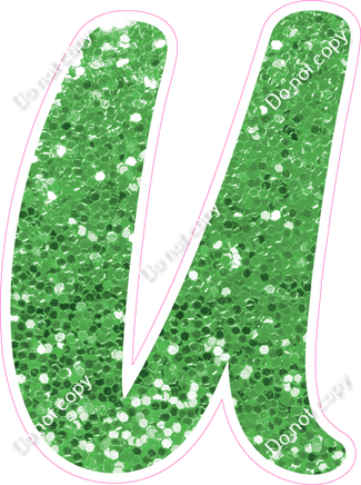 CU 23.5" Individuals - Lime Green Sparkle U