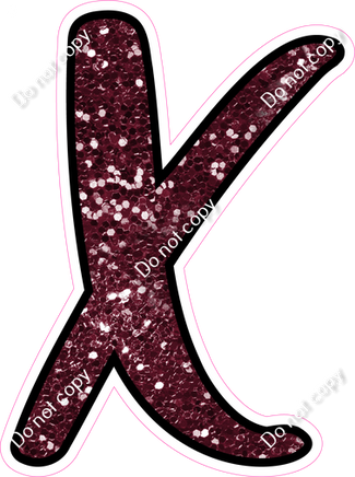 CUL 23.5" Individuals - Burgundy Sparkle X