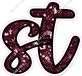 CUL 23.5" Individuals - Burgundy Sparkle ST