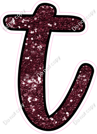 CUL 23.5" Individuals - Burgundy Sparkle t