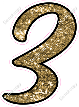 CUL 23.5" Individuals - Gold Sparkle 3