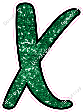 CUL 23.5" Individuals - Green Sparkle X