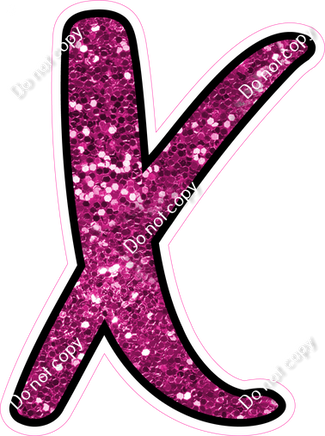 CUL 23.5" Individuals - Hot Pink Sparkle X