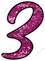 CUL 23.5" Individuals - Hot Pink Sparkle 3