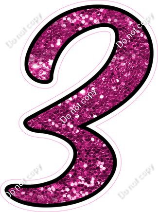 CUL 23.5" Individuals - Hot Pink Sparkle 3