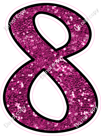 CUL 23.5" Individuals - Hot Pink Sparkle 8