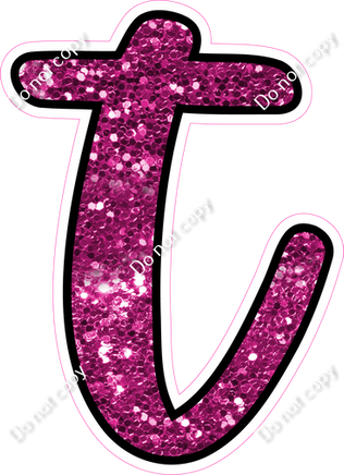 CUL 23.5" Individuals - Hot Pink Sparkle t