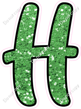 CUL 23.5" Individuals - Lime Green Sparkle H