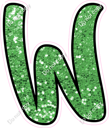 CUL 23.5" Individuals - Lime Green Sparkle W