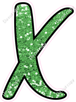 CUL 23.5" Individuals - Lime Green Sparkle X