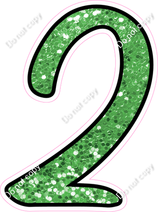 CUL 23.5" Individuals - Lime Green Sparkle 2