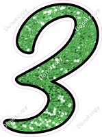 CUL 23.5" Individuals - Lime Green Sparkle 3