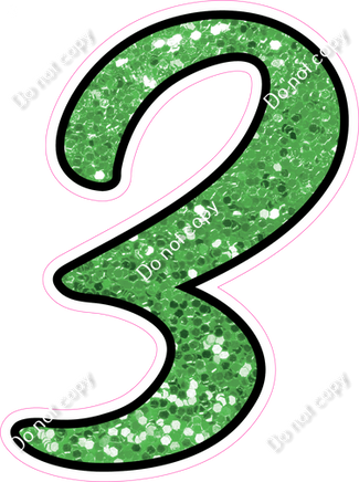 CUL 23.5" Individuals - Lime Green Sparkle 3